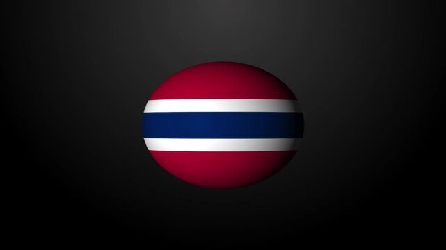 Animation of a rotating ball with a Norwegian flag theme. Norway flag in sphere shape, Norway Icon, Norway logo

