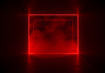 Red neon frame empty display