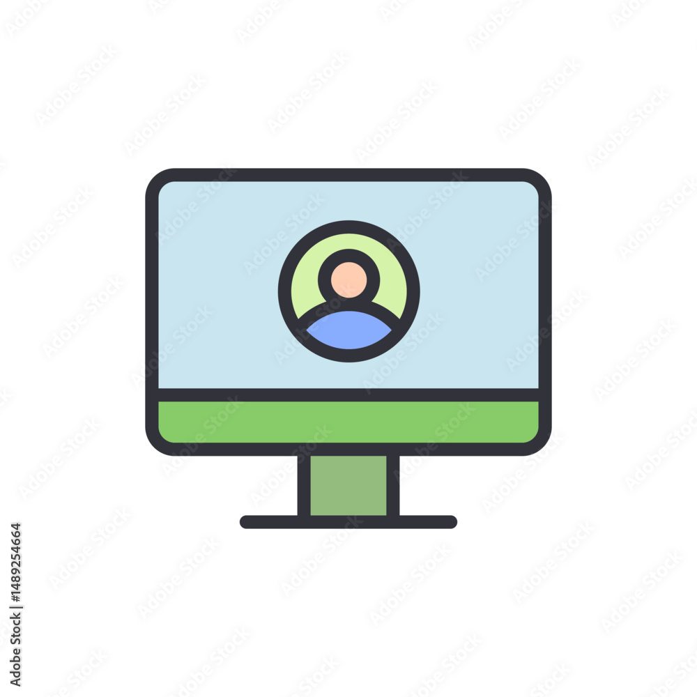 Poster avatar displayed on modern computer screen with green accents