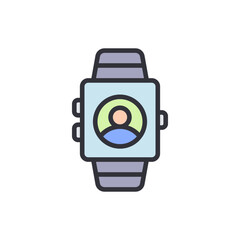Smartwatch Displaying User Profile Icon With Transparent Background