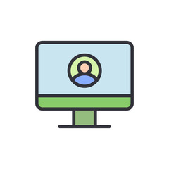 Avatar Displayed On Modern Computer Screen With Green Accents