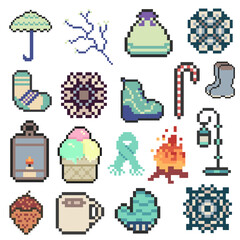 winter set pack pixel art