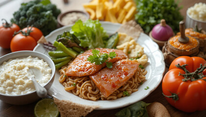 meatballs with vegetables