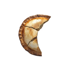 Half-Eaten Empanada, Golden Crust, Top View