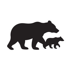 Fototapeta premium Bear silhouette vector illustration of wild animal nature icon