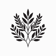 Fototapeta premium This black and white laurel wreath vector illustration features a floral leaf pattern, a timeless nature-inspired design