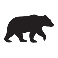 A black bear silhouette vector illustration depicts a wild mammal, an animal icon representing nature and wildlife