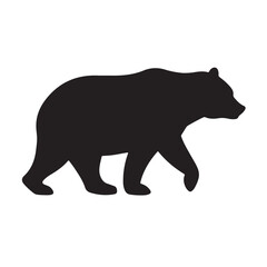 Fototapeta premium Bear Silhouette Vector Illustration of Wild Animal in Black Outline Design