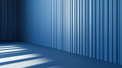 Empty, modern, blue room