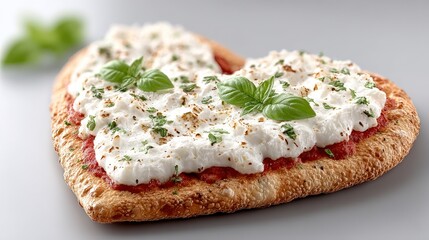 Heart Shaped Pizza  Delicious Mozzarella  Basil  Tomato Sauce