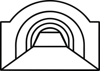underground tunnel icon on white background