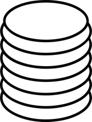 stack of coins icon on white background