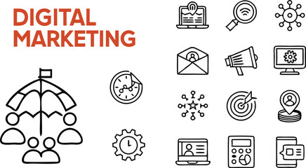 Digital marketing icons