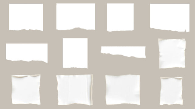 Torn sheets of paper. Torn paper strips set. Vector illustration