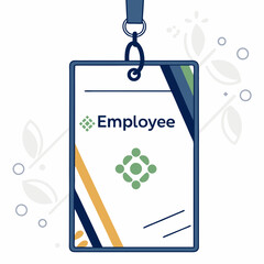 Professional employee id badge design template with transparent background