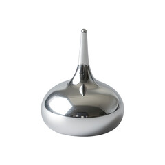 Sleek, polished, metallic decorative object