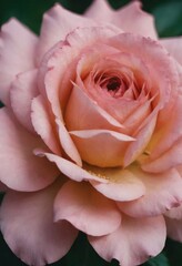 Pink rose flower blooming in natural garden setting  
