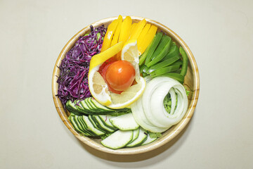 A bowl of salad. Fresh healthy food