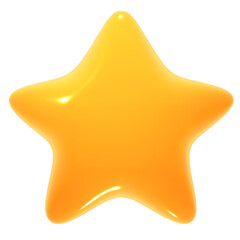 3D golden star isolated on white