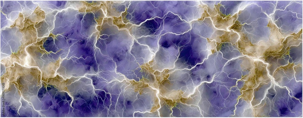 Poster abstract lightning pattern on a purple and gold background texture