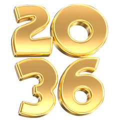 Happy New Year Number 2036 3D Render