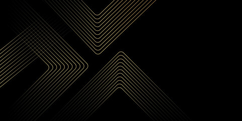 Abstract Bluck background golden neon geometric light technology digital hi tech concept background. Vector illustration abstract graphic design banner pattern presentation background web template.