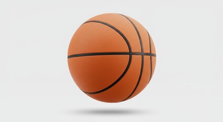 Orange basketball isolated on light gray background
