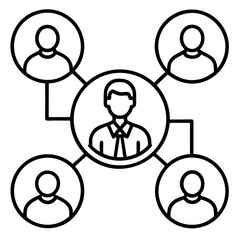 Employee Referral Process Icon - Networking, Recommendation, and reference 