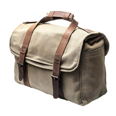 Classic Canvas Bag with Subtle Vintage Details Isolated on Transparent Background