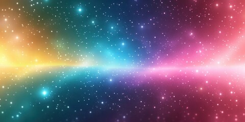 Obraz premium Colorful starry cosmic scene with a gradient of warm and cool colors blending across the night sky, evoking a sense of wonder and vastness