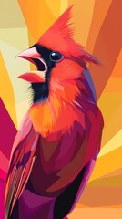 Colorful cardinal illustration