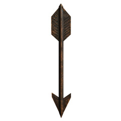 Bold Arrow with Rugged Distinctive Edges in Forest Isolated on Transparent Background