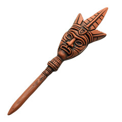 A Terracotta Arrow with Moche Warrior Masks Pre Inc Isolated on Transparent Background