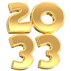 Happy New Year Number 2033 3D Render