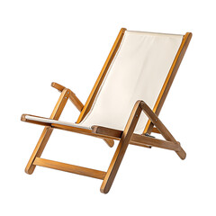Advanced Lightweight Wooden Beach Chair with a Mode Isolated on Transparent Background