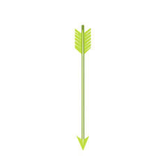 Minimalistic Arrow with Refined Contours in Lime Green Isolated on Transparent Background