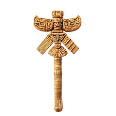 A Woven Palm Arrow with Mayan Death Gods Xibalba Isolated on Transparent Background