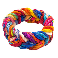 Vibrant Woven Bracelet with Chunky Fibers in a Bold Color Isolated on Transparent Background