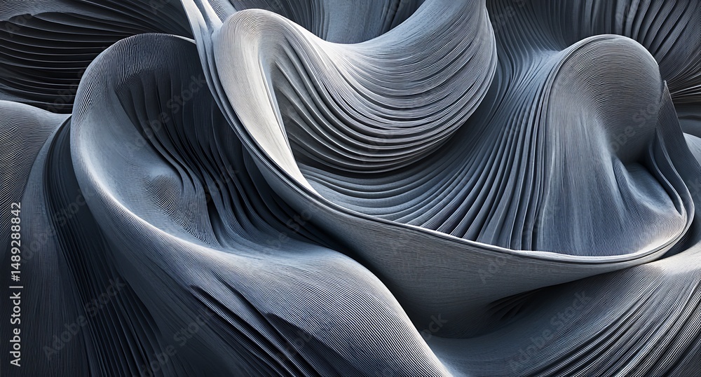 Poster abstract smooth surface texture with wavy lines, curved shapes and flowing pattern