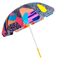 Contemporary Compact Beach Umbrella with a Bold Dig Isolated on Transparent Background