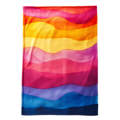 Retro Beach Towel with Giant Funky Gradients and Fa Isolated on Transparent Background