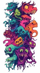 Colorful creatures illustration