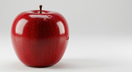 Shiny red apple isolated on white background