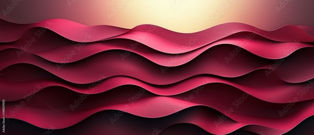 Poster abstract crimson waves undulating, creating a textured, layered effect. depth and shadow play highli