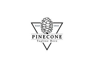 Simple and premium pinecone logo design vector illustration. Pinecone logo design template