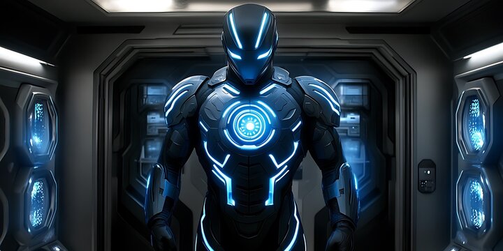 Futuristic armored figure