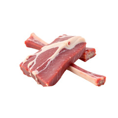Exquisite raw lamb ribs beautifully arranged in the center showcasing freshness and quality for culinary inspiration and gourmet presentation