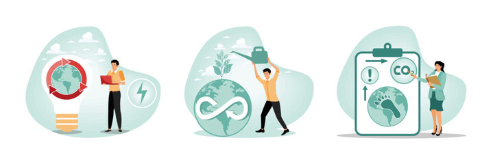 ESG, green energy and industry. Sustainable economic growth. Reduce co2 emission and climate impact.