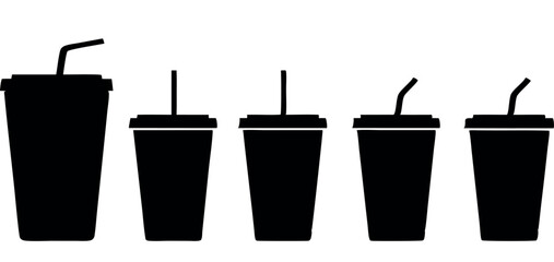 Paper cup silhouette, high quality vector