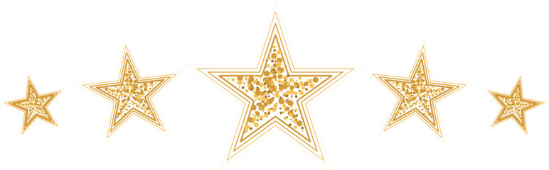 Golden Glitter Five Stars Confetti, Five Star Service